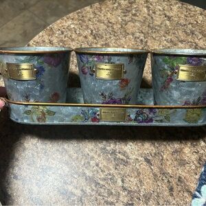 MacKenzie-Childs Floral Trio Planter Set